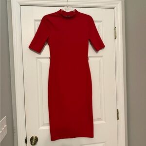 ZARA Red Women's Dress mock neck
